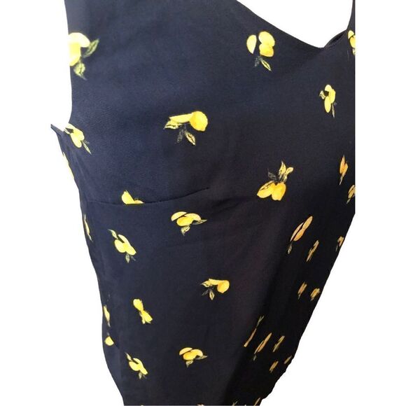 Banana Republic navy blue lemon novelty print dress camisole adjustable spaghett - Picture 4 of 10